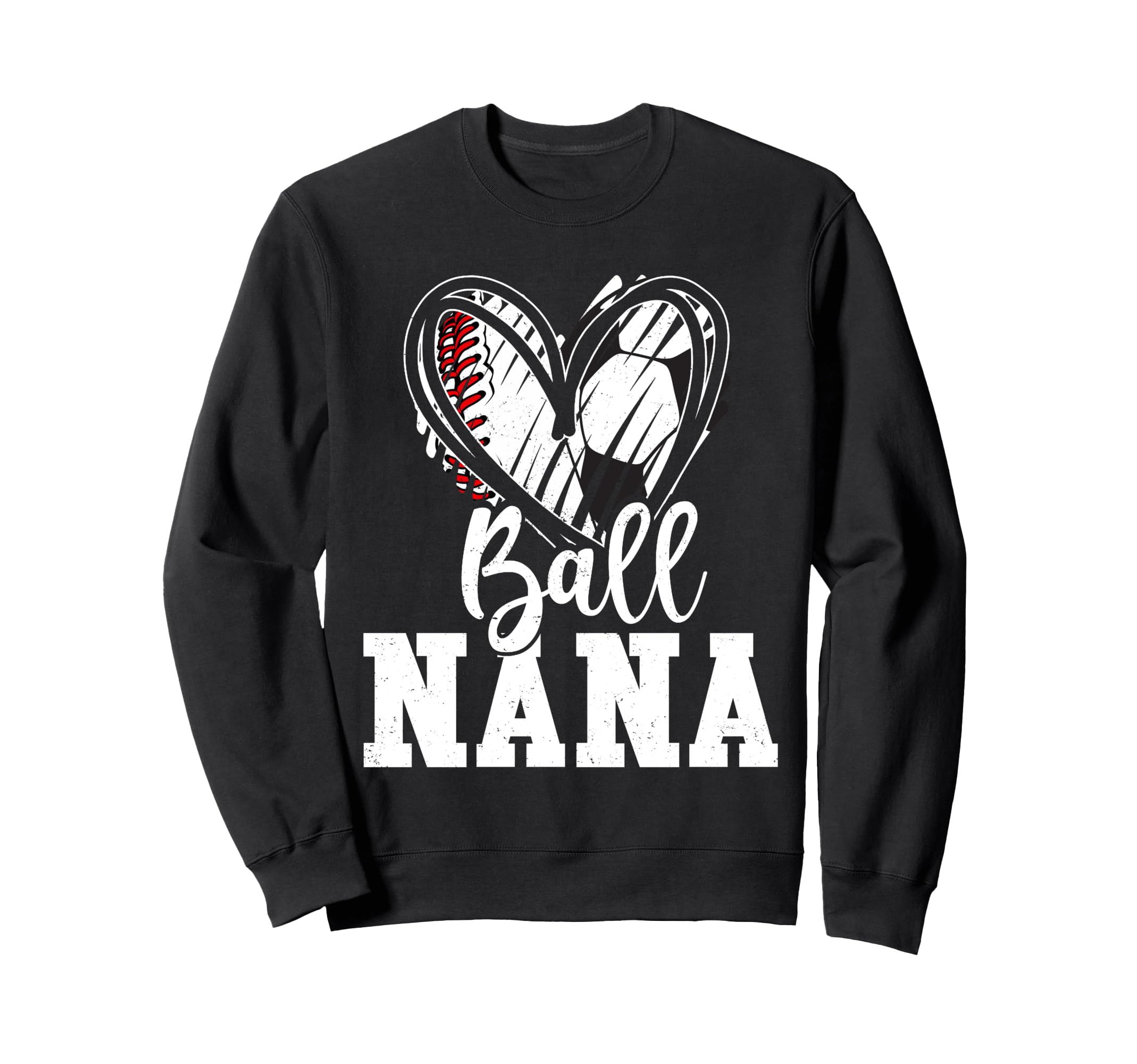 Ball Grandma Heart Baseball Soccer Sweatshirt - Trendy Graphic for Adults - T-Shirt, Sweatshirt, Hoodie