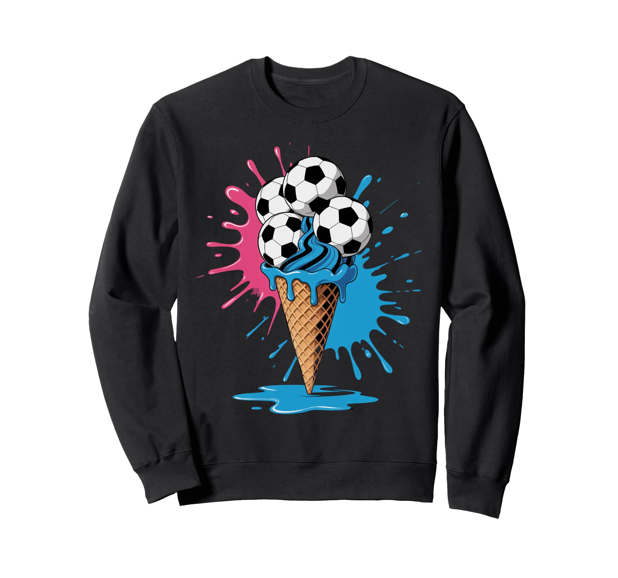 Ice Cream Soccer Ball Drip Game Sweatshirt - Custom Art Print Unisex - T-Shirt, Sweatshirt, Hoodie