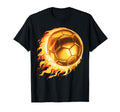 Soccer Football Ball Fire Soccer Player T-Shirt - Novelty Apparel Unisex - T-Shirt, Sweatshirt, Hoodie