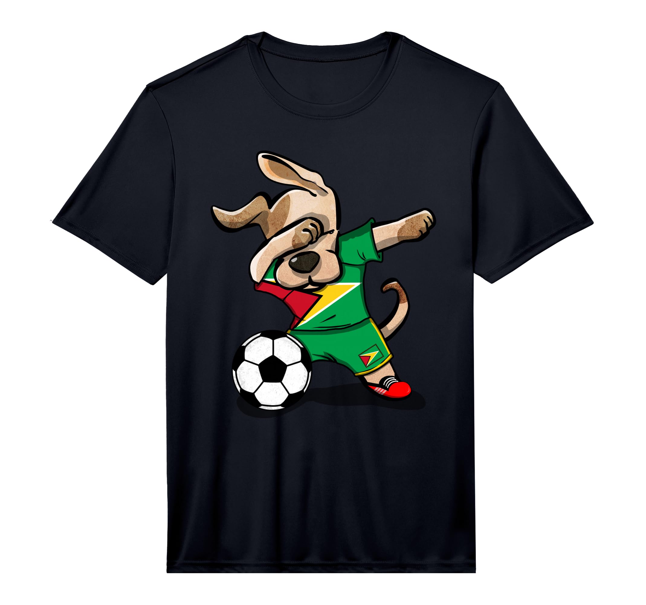 Funny Dabbing Dog Guyana Soccer T-Shirt - Minimalist Print Men Women - T-Shirt, Sweatshirt, Hoodie