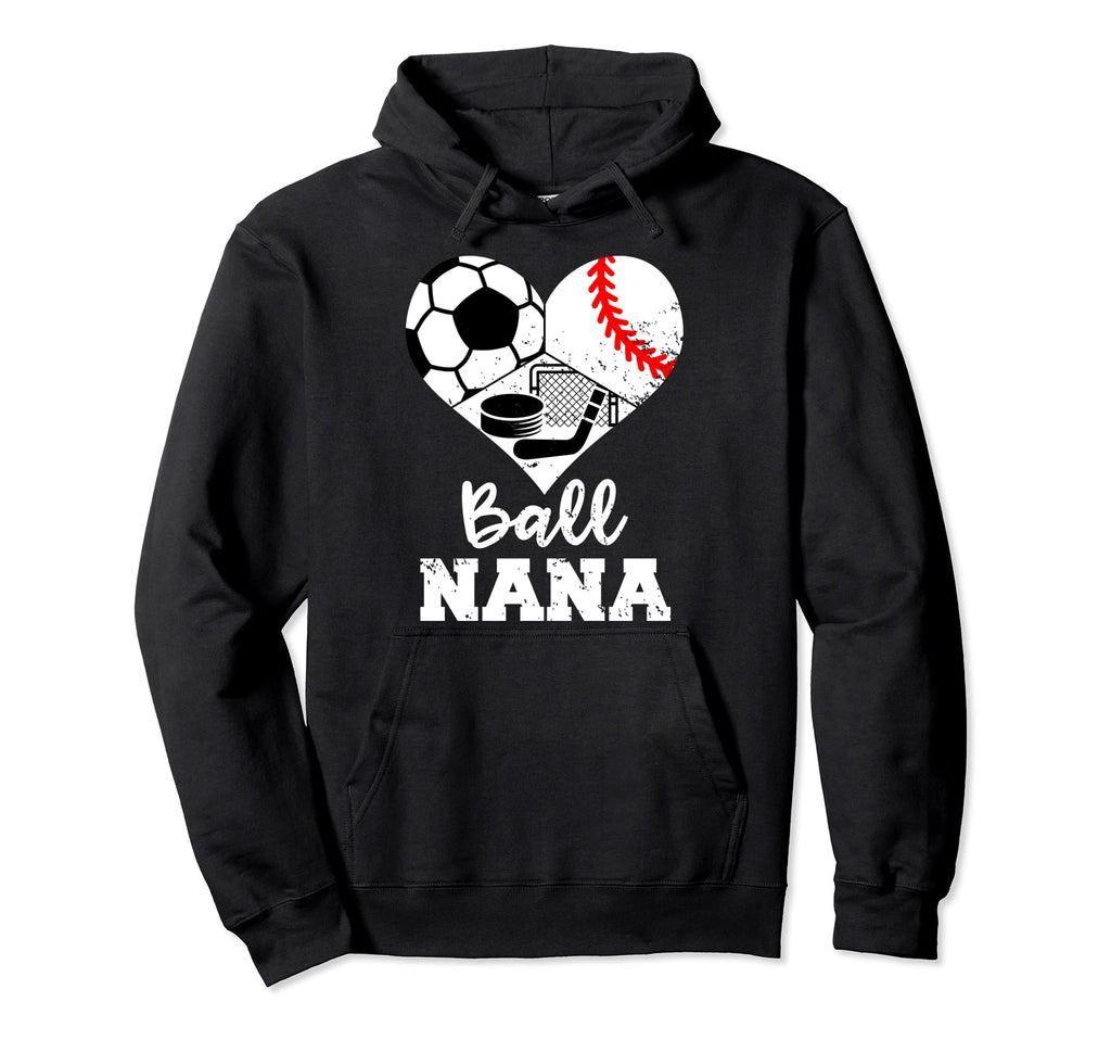 Ball Nana Heart Funny Soccer Hoodie - Casual Everyday Wear for Adults - T-Shirt, Sweatshirt, Hoodie