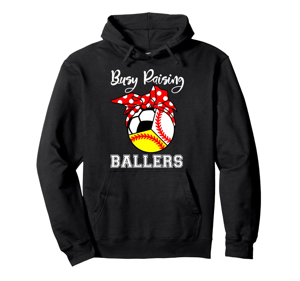 Busy Raising Ballers Funny Baseball Hoodie - Aesthetic Graphic Unisex - T-Shirt, Sweatshirt, Hoodie