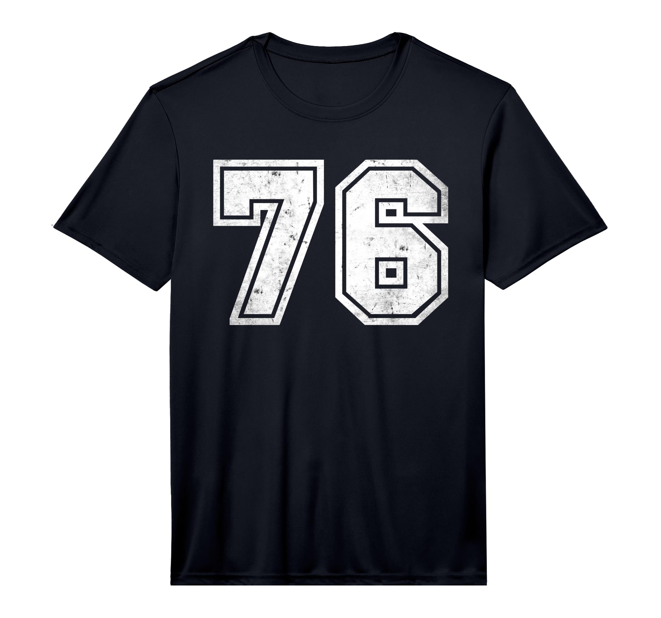Number 76 Distressed Number Performance T-Shirt - Graphic Print Men Women - T-Shirt, Sweatshirt, Hoodie