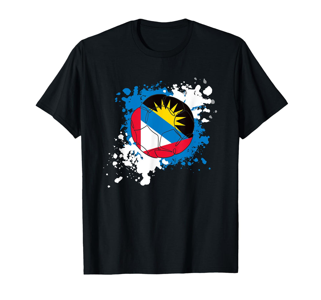 Soccer Ball Flag Antigua And T-Shirt - Fun Novelty Design Men Women - T-Shirt, Sweatshirt, Hoodie