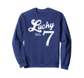 Lucky Number Seven Distressed Sweatshirt - Custom Art Print for Adults - T-Shirt, Sweatshirt, Hoodie