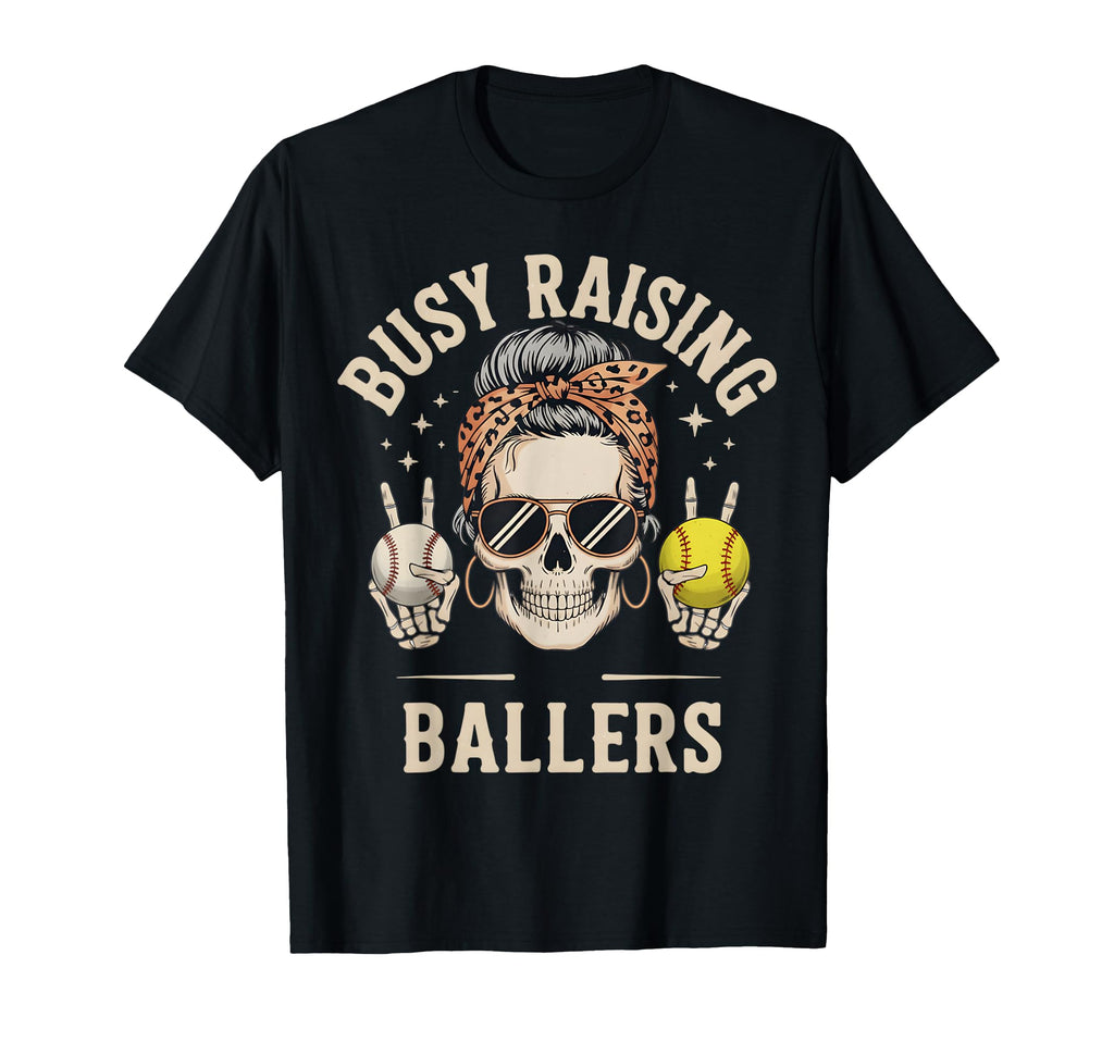 Skeleton Messy Bun Mom Raising T-Shirt - Streetwear Style Men Women - T-Shirt, Sweatshirt, Hoodie
