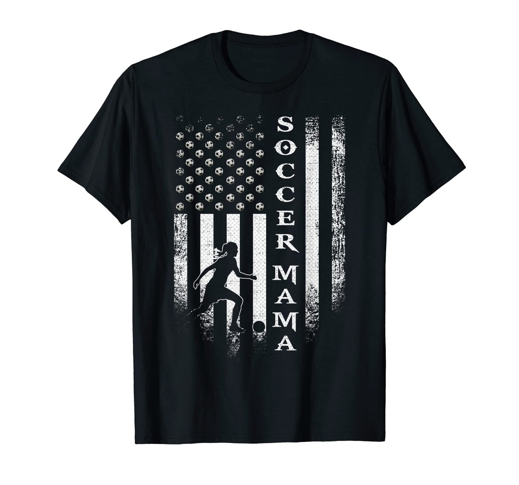 Usa American Flag Proud Soccer Mama T-Shirt - Unique Graphic for Adults - T-Shirt, Sweatshirt, Hoodie