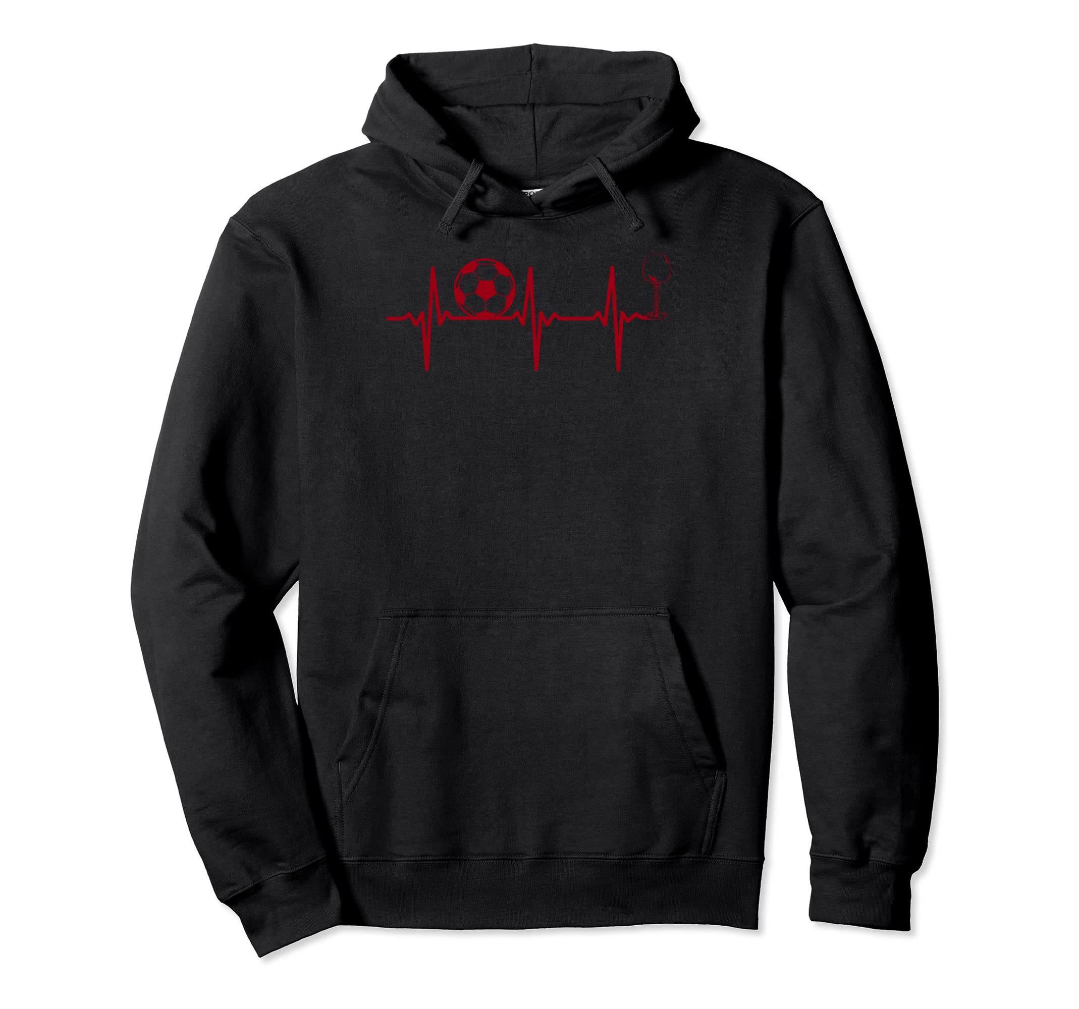 Soccer Player Soccer Wine Heartbeat Hoodie - Trendy Graphic Men Women - T-Shirt, Sweatshirt, Hoodie