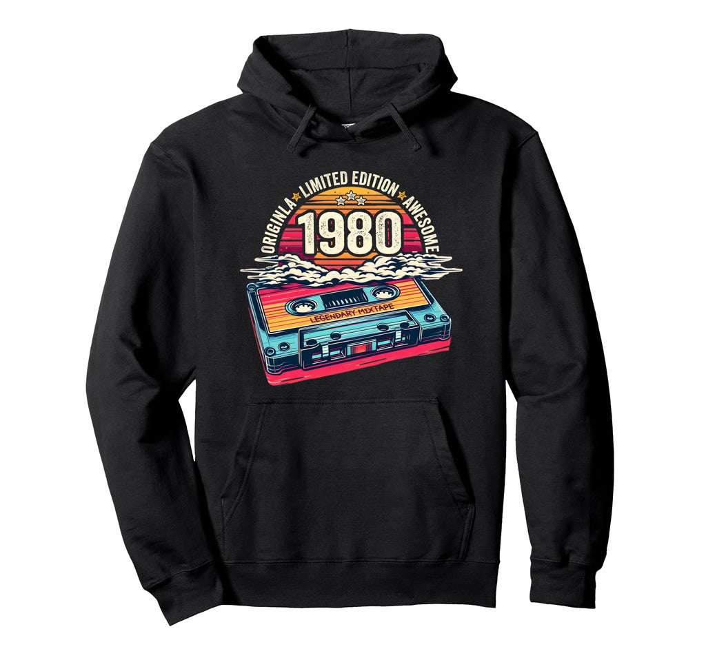 1980 Birthday Cassette Tape Gift Hoodie - Trendy Graphic Men Women - T-Shirt, Sweatshirt, Hoodie
