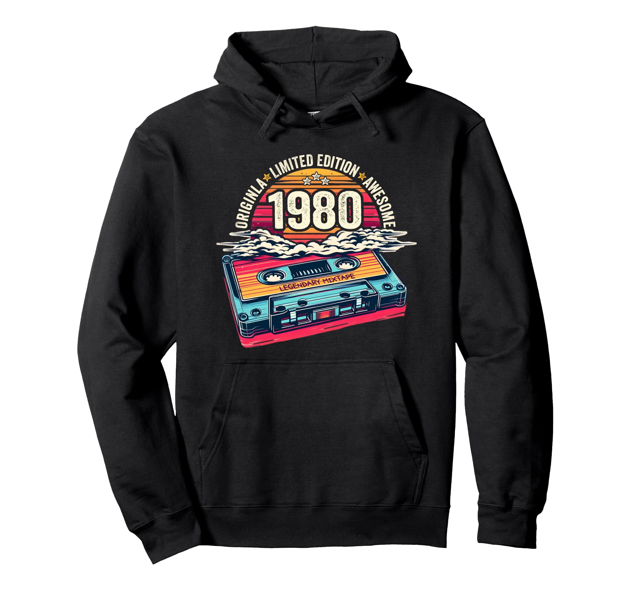 1980 Birthday Cassette Tape Gift Hoodie - Trendy Graphic Men Women - T-Shirt, Sweatshirt, Hoodie