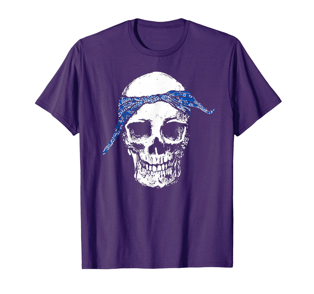 Hip Hop Skull Blue Do Rag Bandana Old T-Shirt - Trendy Graphic Unisex - T-Shirt, Sweatshirt, Hoodie