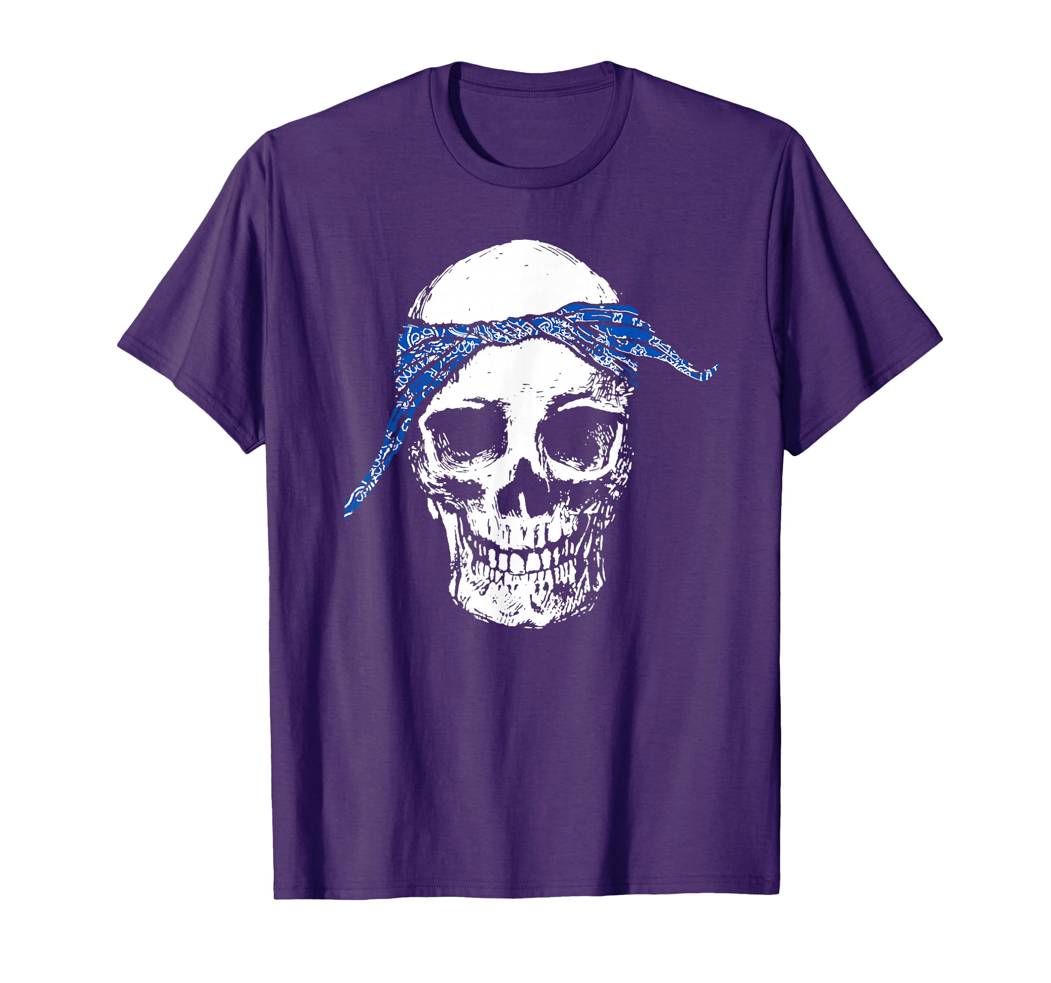 Hip Hop Skull Blue Do Rag Bandana Old T-Shirt - Trendy Graphic Unisex - T-Shirt, Sweatshirt, Hoodie