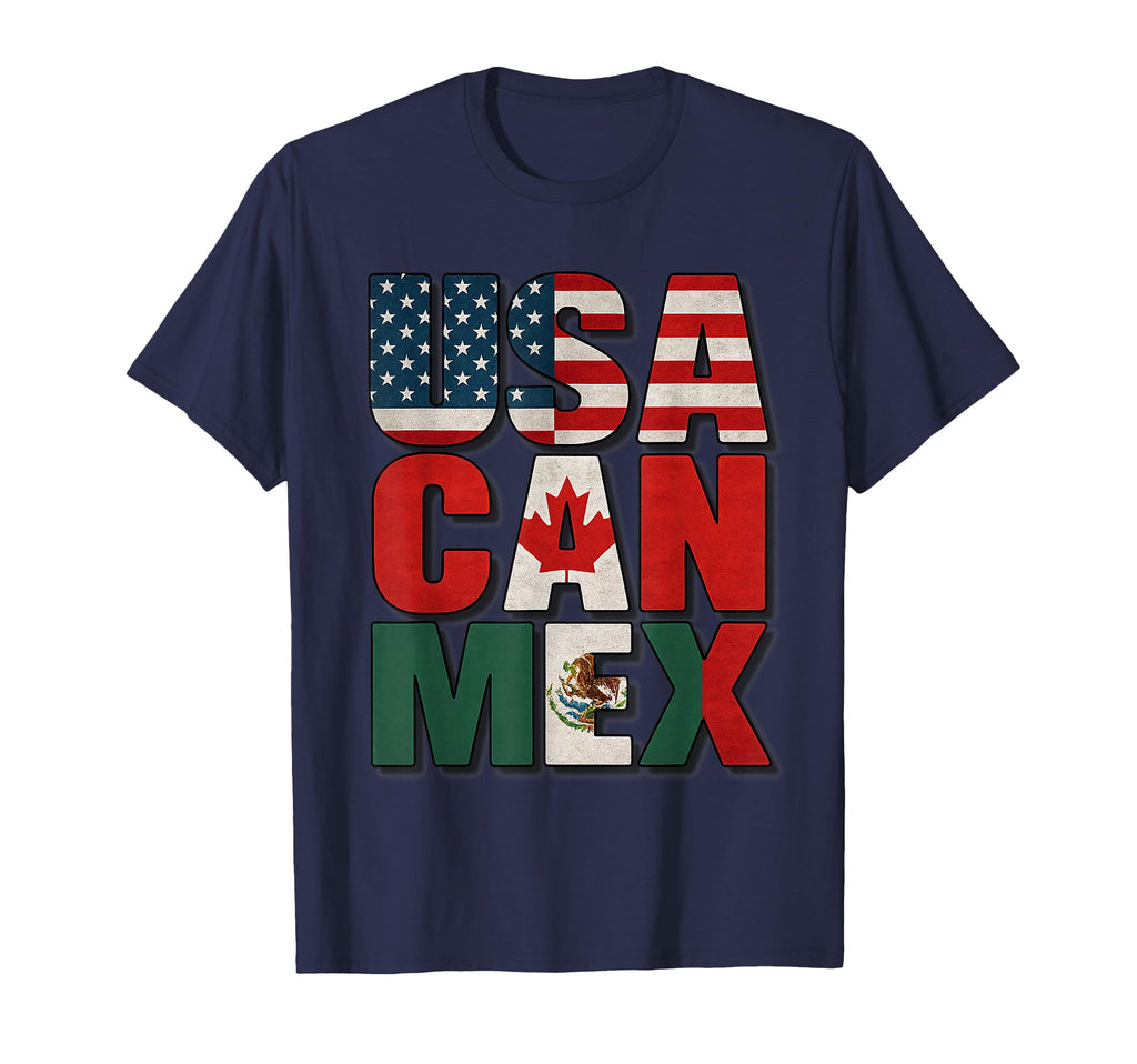 Usa Can Mex Flag Soccer North T-Shirt - Aesthetic Graphic for Adults - T-Shirt, Sweatshirt, Hoodie