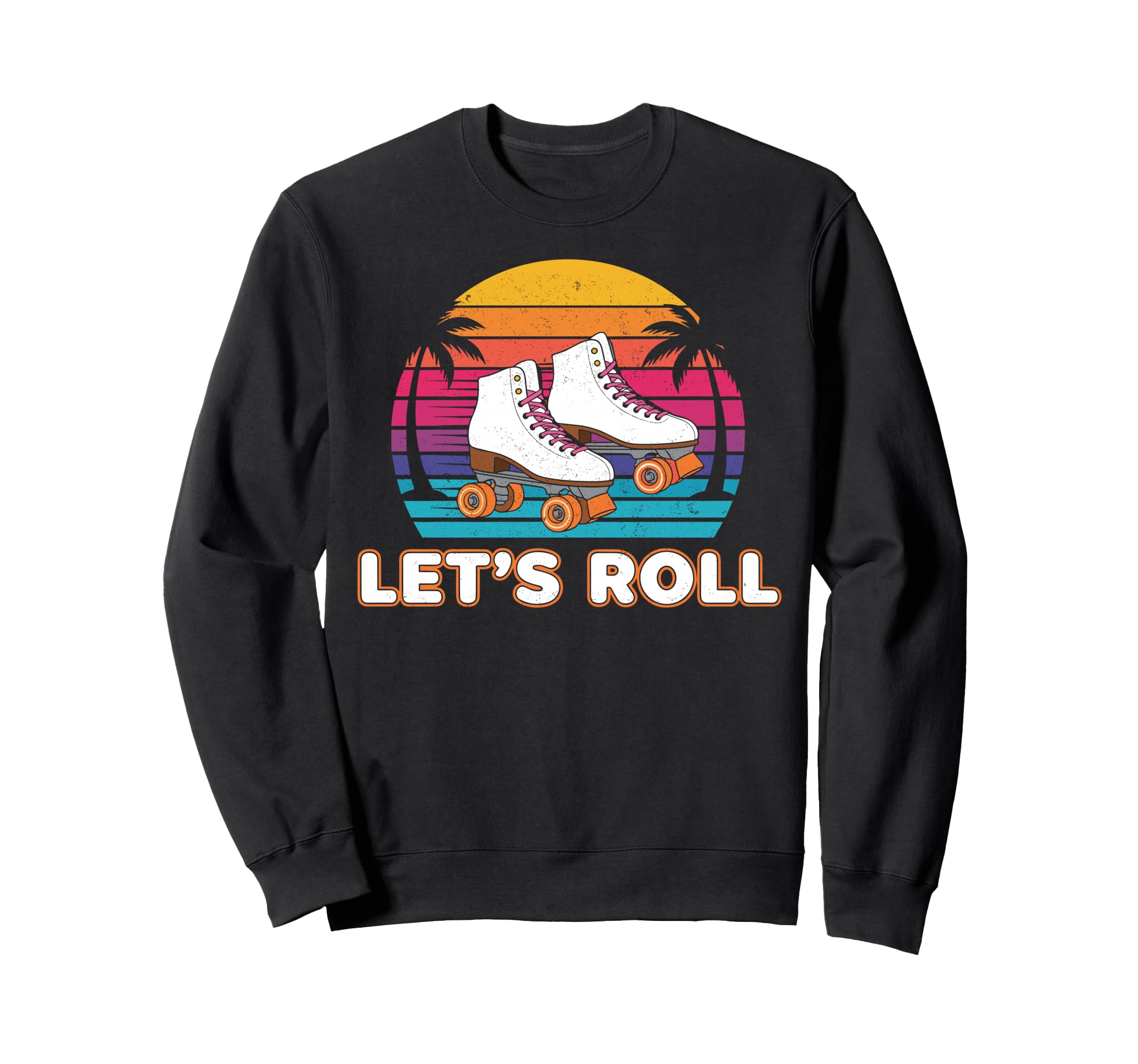 Palm Trees Lets Roll Quad Roller Sweatshirt - Aesthetic Graphic for Adults - T-Shirt, Sweatshirt, Hoodie
