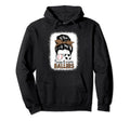 Baseball Soccer Mom Messy Bun Leopard Hoodie - Aesthetic Graphic Unisex - T-Shirt, Sweatshirt, Hoodie