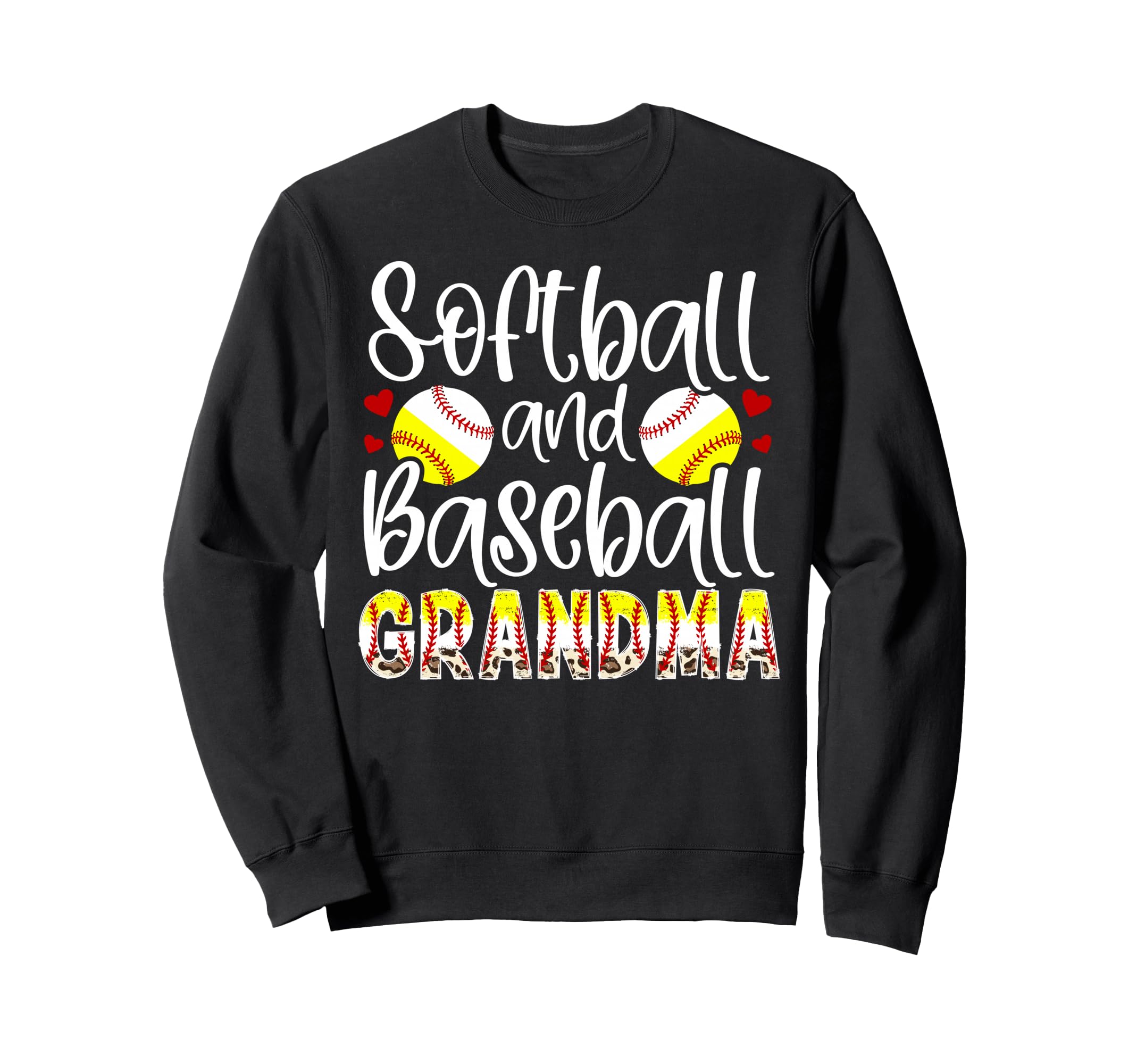 Softball Baseball Grandma Leopard Sweatshirt - Novelty Apparel Men Women - T-Shirt, Sweatshirt, Hoodie