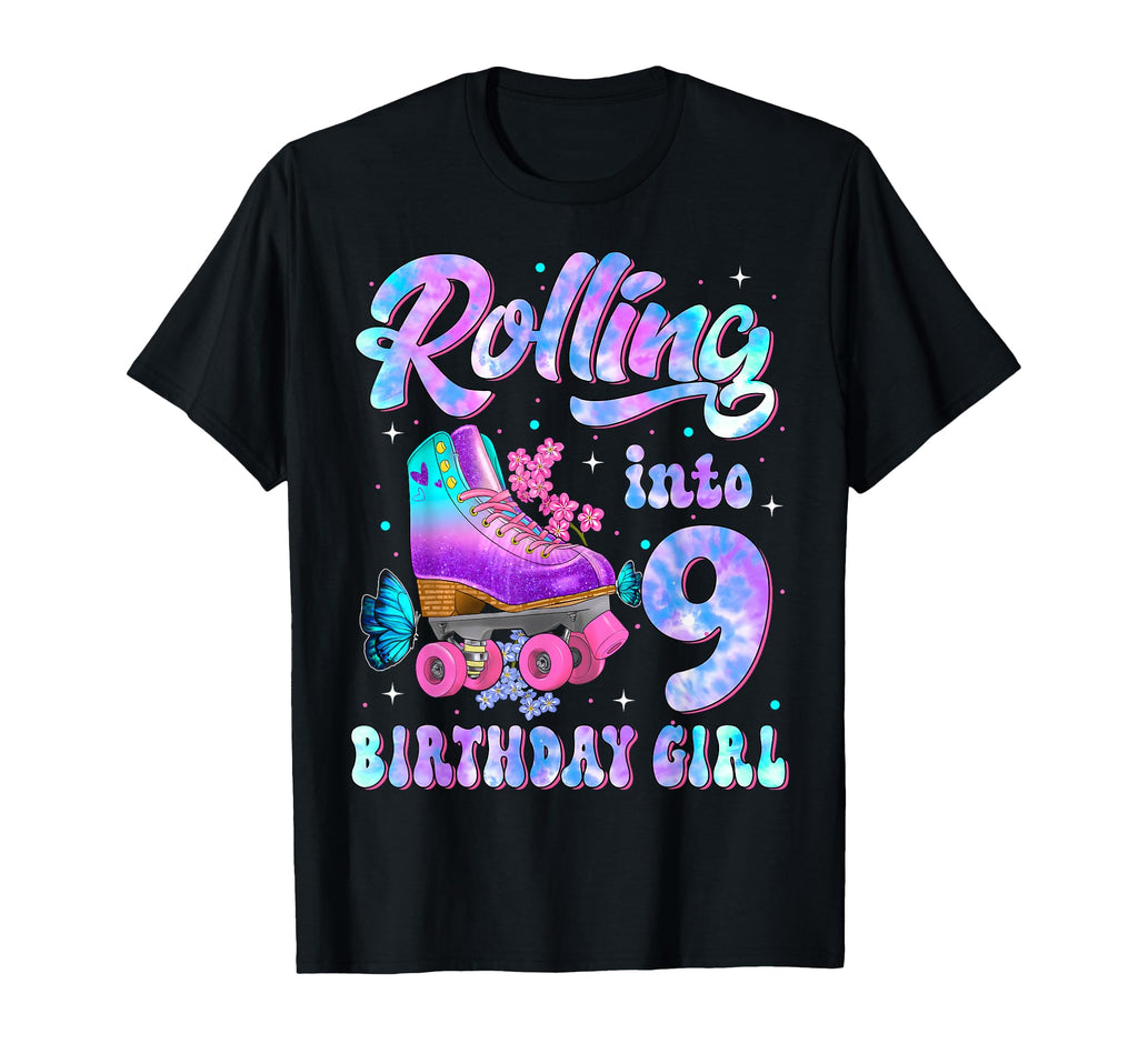 Rollin Into 9 Roller Skating Rink Nine T-Shirt - Novelty Apparel Unisex - T-Shirt, Sweatshirt, Hoodie
