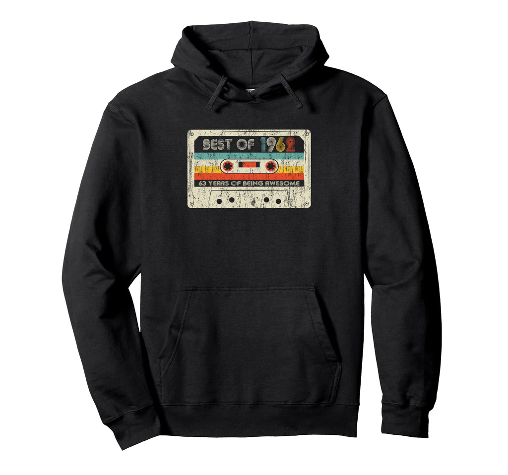 Best 1962 Birthday Yrs 1962 Cassette Hoodie - Fun Novelty Design Men Women - T-Shirt, Sweatshirt, Hoodie