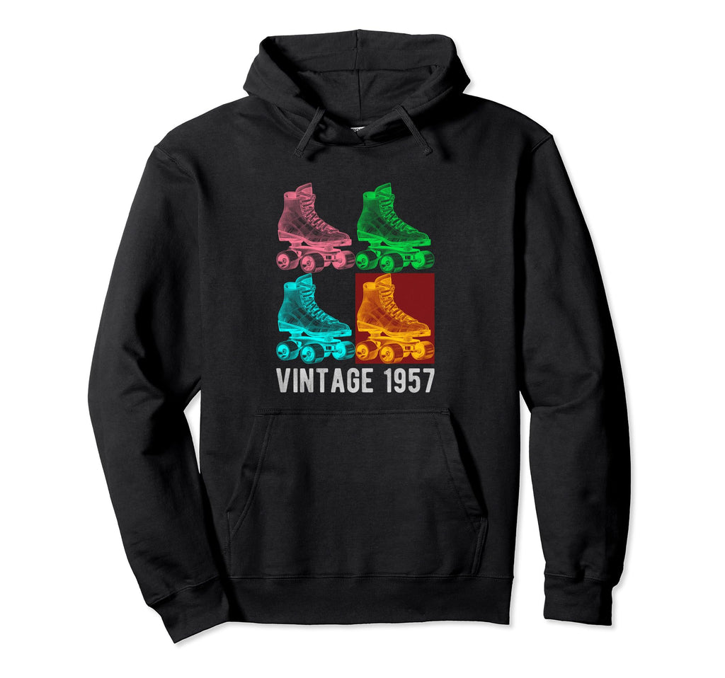 1957 Skater Roller Skating Skate Hoodie - Aesthetic Graphic for Adults - T-Shirt, Sweatshirt, Hoodie