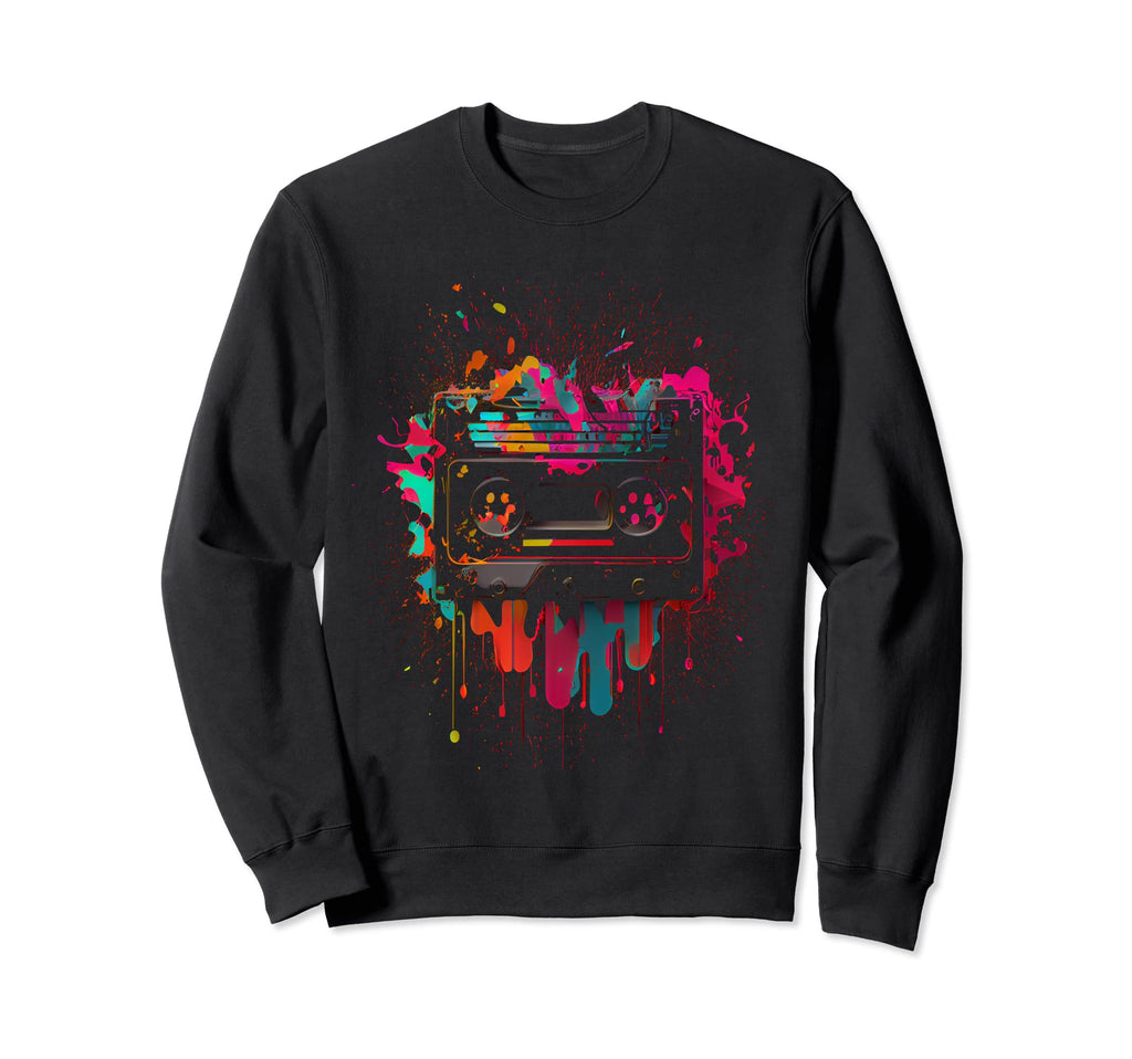 80S Cassettes 80S Music Cassette Sweatshirt - Casual Everyday Wear Unisex - T-Shirt, Sweatshirt, Hoodie