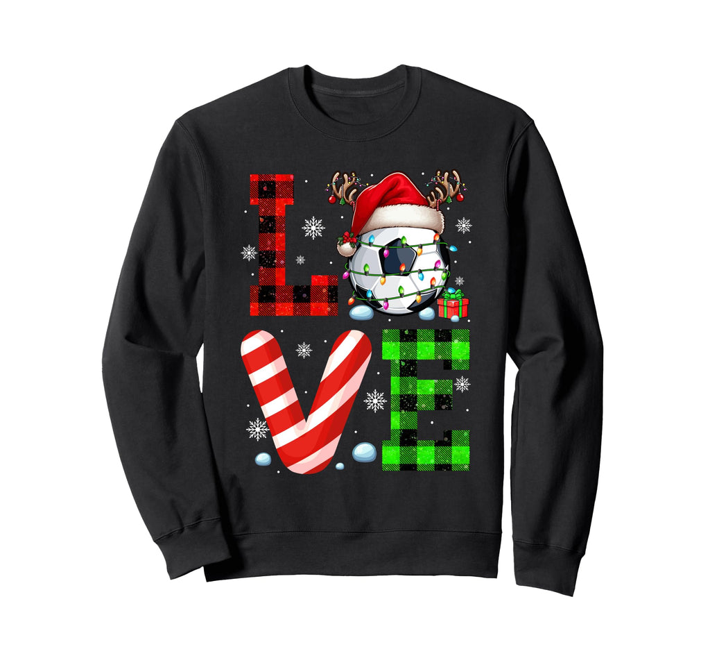 Love Costume Soccer Santa Reindeer Sweatshirt - Trendy Graphic Unisex - T-Shirt, Sweatshirt, Hoodie
