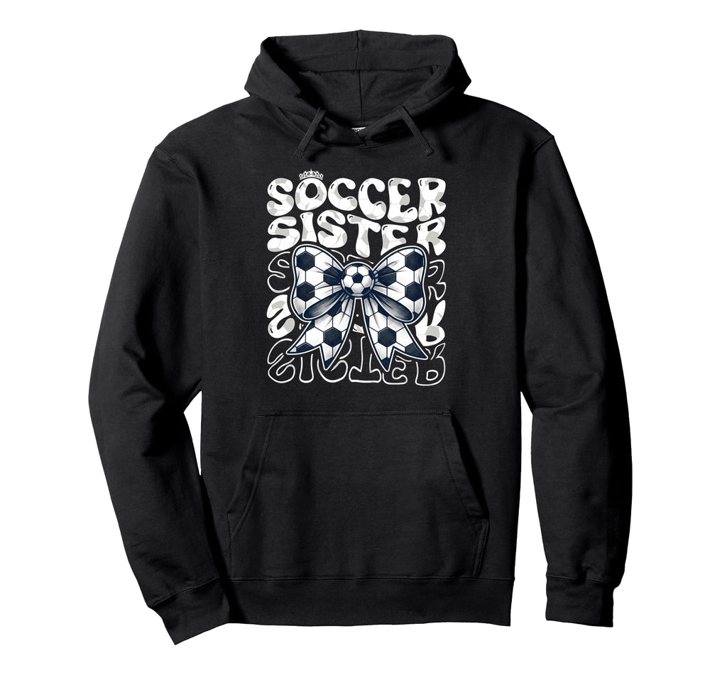 Soccer Sister Fan Coquette Bow Ball Hoodie - Custom Art Print Men Women - T-Shirt, Sweatshirt, Hoodie
