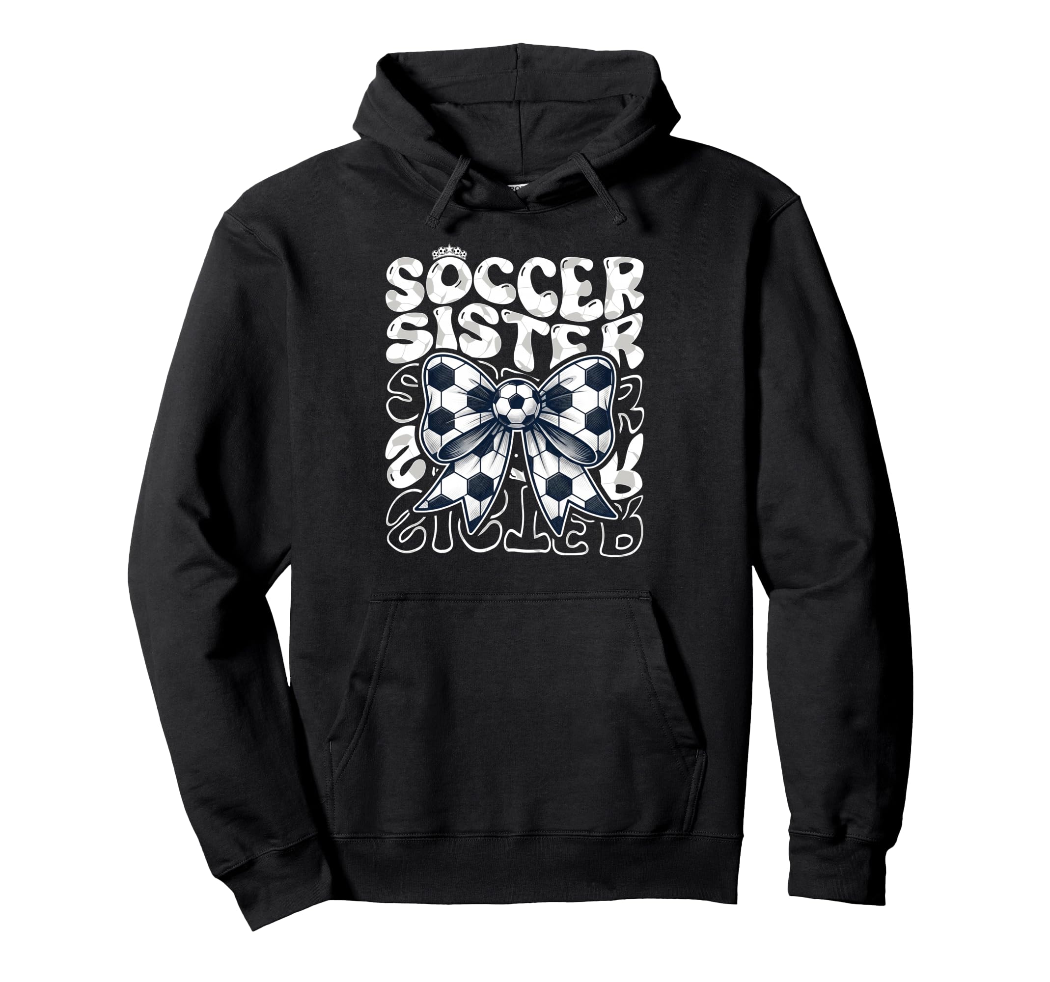 Soccer Sister Fan Coquette Bow Ball Hoodie - Custom Art Print Men Women - T-Shirt, Sweatshirt, Hoodie