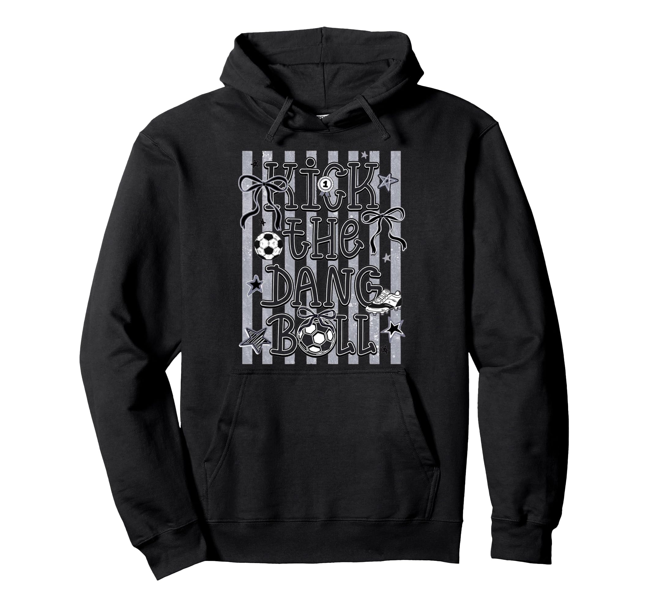 Kick Dang Ball Soccer Fun Game Day Hoodie - Minimalist Print Men Women - T-Shirt, Sweatshirt, Hoodie