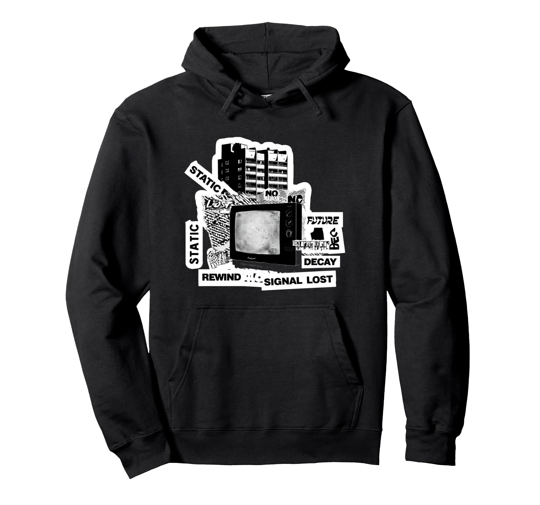 90S Glitch Tv Analog Tech Static Hoodie - Casual Everyday Wear for Adults - T-Shirt, Sweatshirt, Hoodie