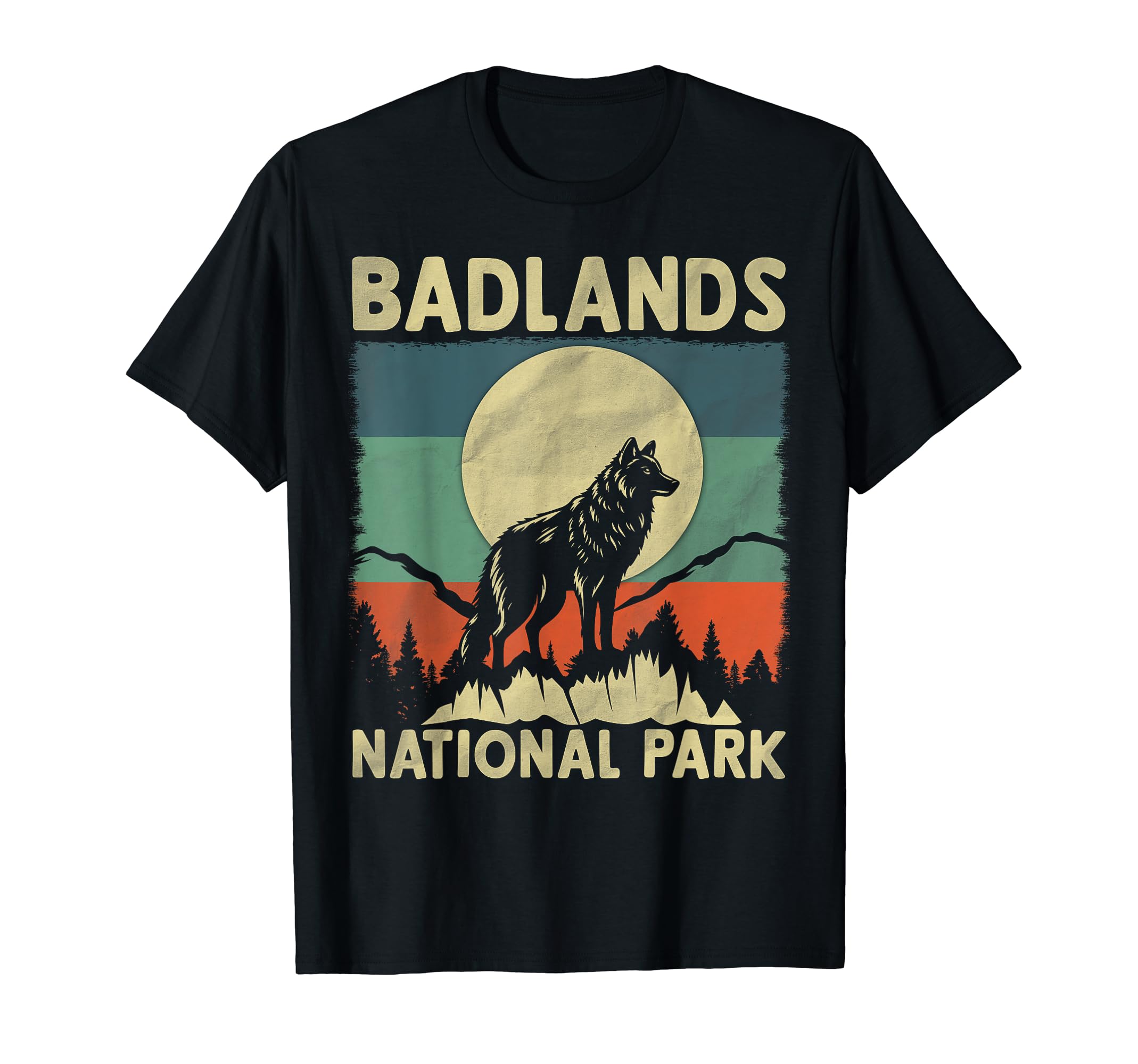 Wolf Badlands National Park T-Shirt - Fun Novelty Design Men Women - T-Shirt, Sweatshirt, Hoodie