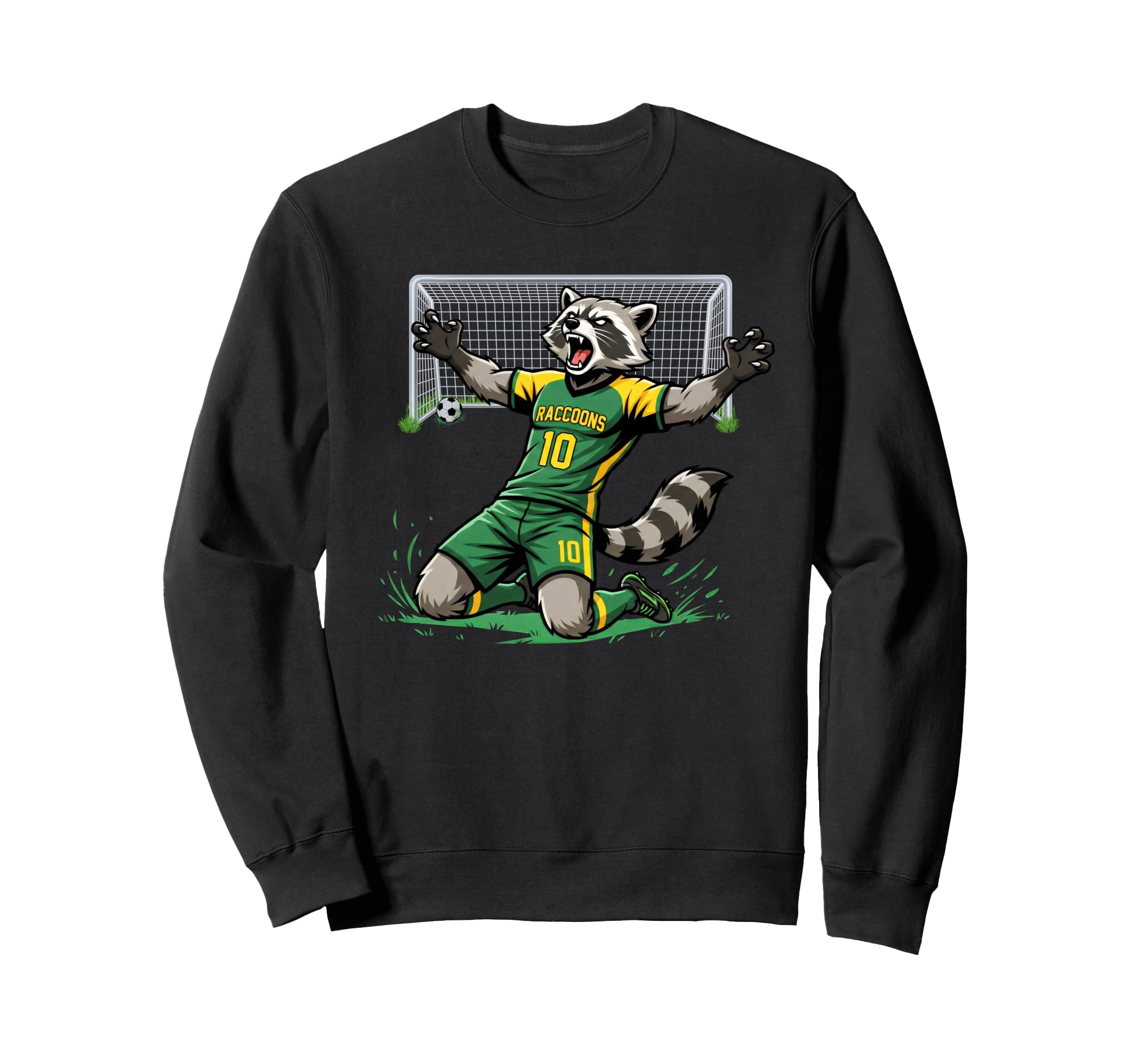 Funny Feral Raccoon Soccer Player Sweatshirt - Custom Art Print Unisex - T-Shirt, Sweatshirt, Hoodie