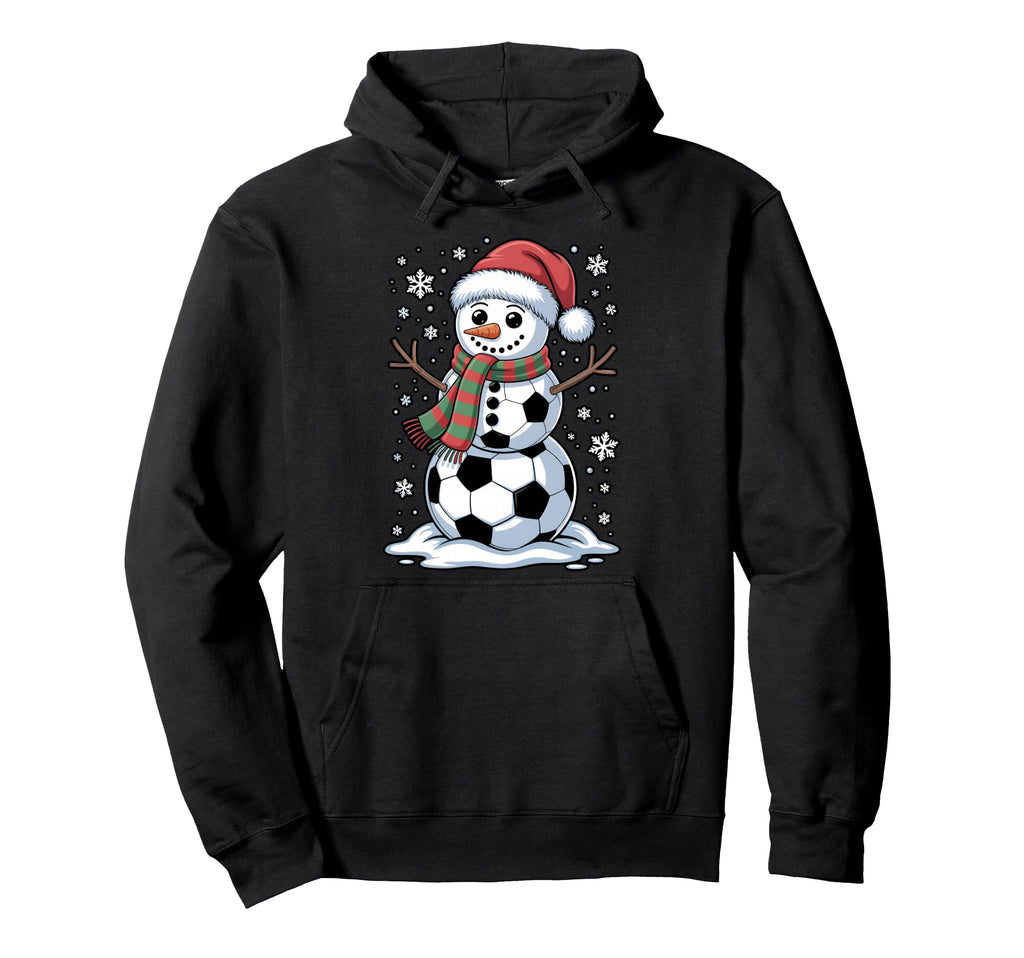 Funny Soccer Snowman Holiday Winter Hoodie - Fun Novelty Design Men Women - T-Shirt, Sweatshirt, Hoodie