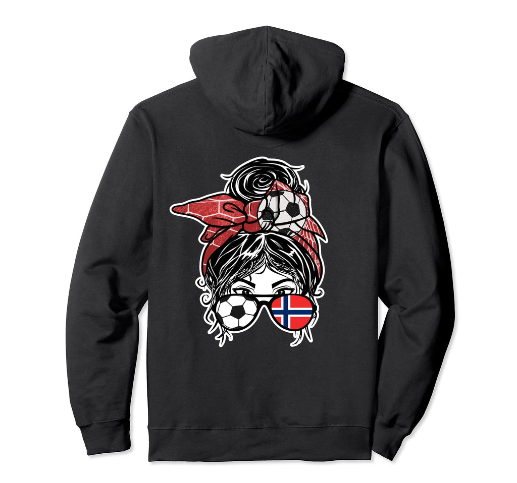 Messy Bun Hair Norwegian Soccer Norway Hoodie - Trendy Graphic for Adults - T-Shirt, Sweatshirt, Hoodie