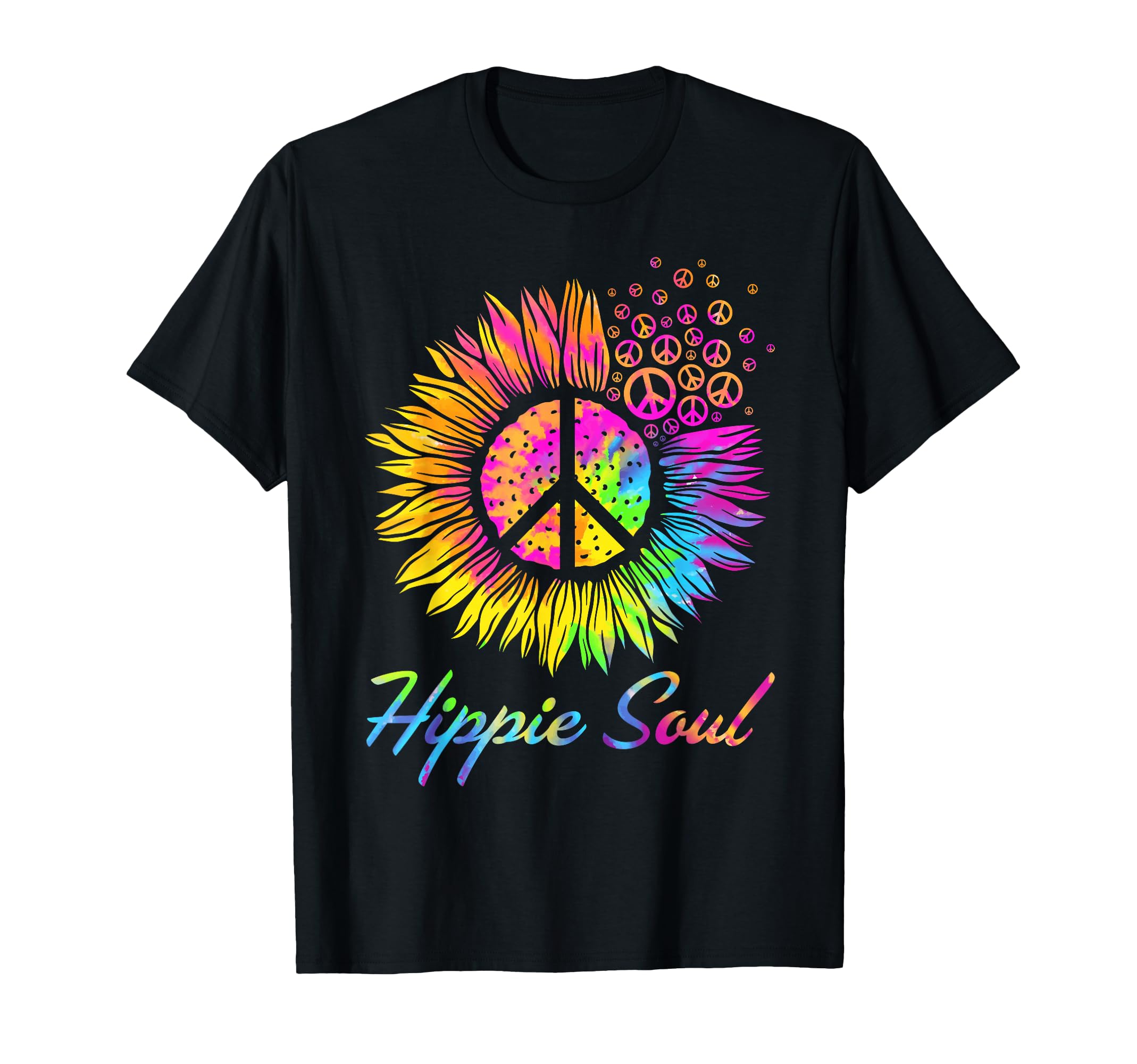 Hippie Soul Peace Sign 60S 70S Daisy T-Shirt - Custom Art Print Men Women - T-Shirt, Sweatshirt, Hoodie