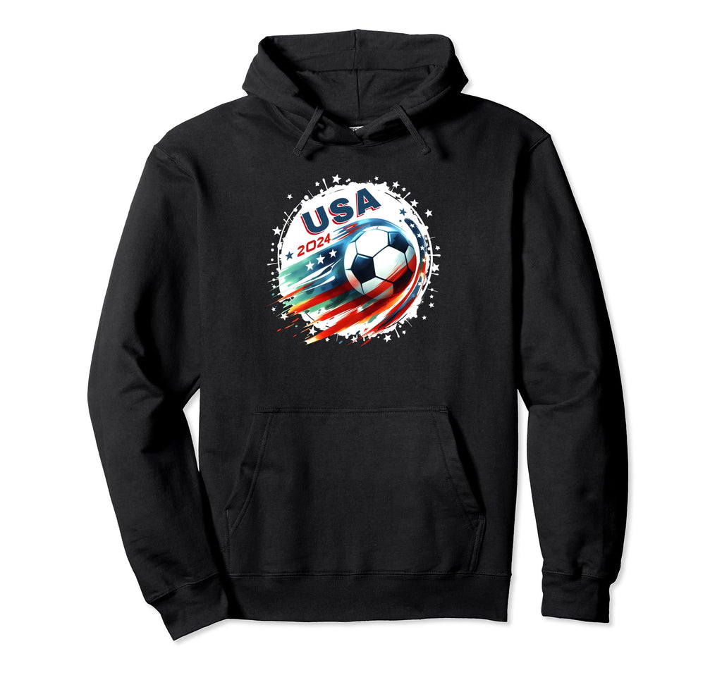 American Flag Soccer Soccer 2024 Hoodie - Minimalist Print Men Women - T-Shirt, Sweatshirt, Hoodie