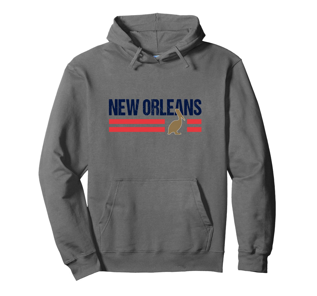 Pelican Stripes New Orleans New Orleans Hoodie - Custom Art Print Unisex - T-Shirt, Sweatshirt, Hoodie