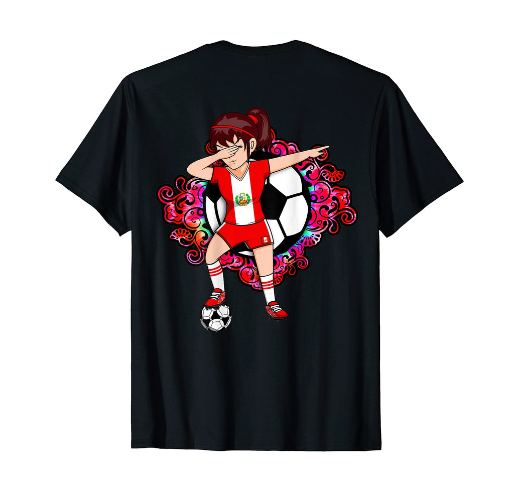 Dabbing Soccer Peru Fans Jersey Floral T-Shirt - Novelty Apparel Unisex - T-Shirt, Sweatshirt, Hoodie