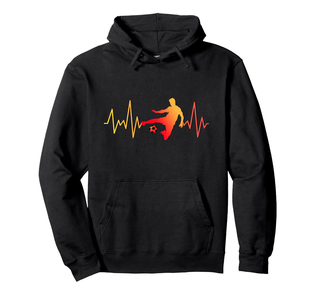 Soccer And Heartbeat Hoodie - Trendy Graphic Men Women - T-Shirt, Sweatshirt, Hoodie