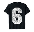 Distressed White Number 6 Jersey T-Shirt - Streetwear Style Men Women - T-Shirt, Sweatshirt, Hoodie