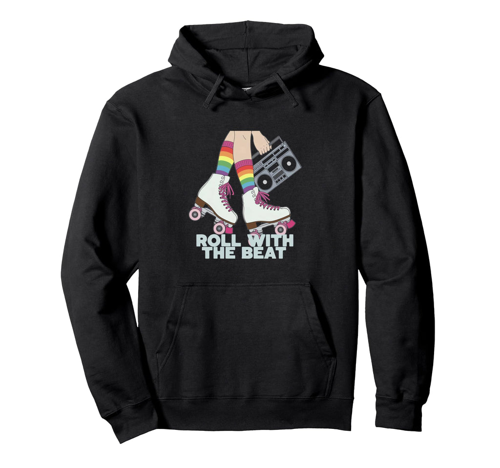 Rollerskates Roll Beat Funny 70S Hoodie - Casual Everyday Wear Men Women - T-Shirt, Sweatshirt, Hoodie