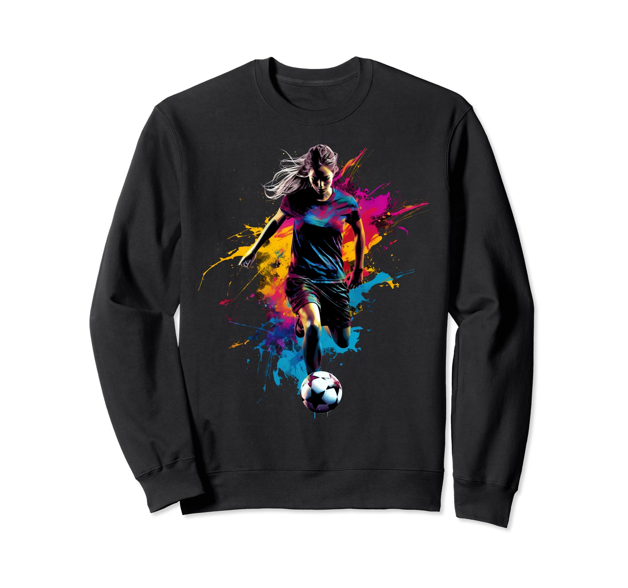 Colorful Soccer Player Womens Sweatshirt - Aesthetic Graphic Men Women - T-Shirt, Sweatshirt, Hoodie