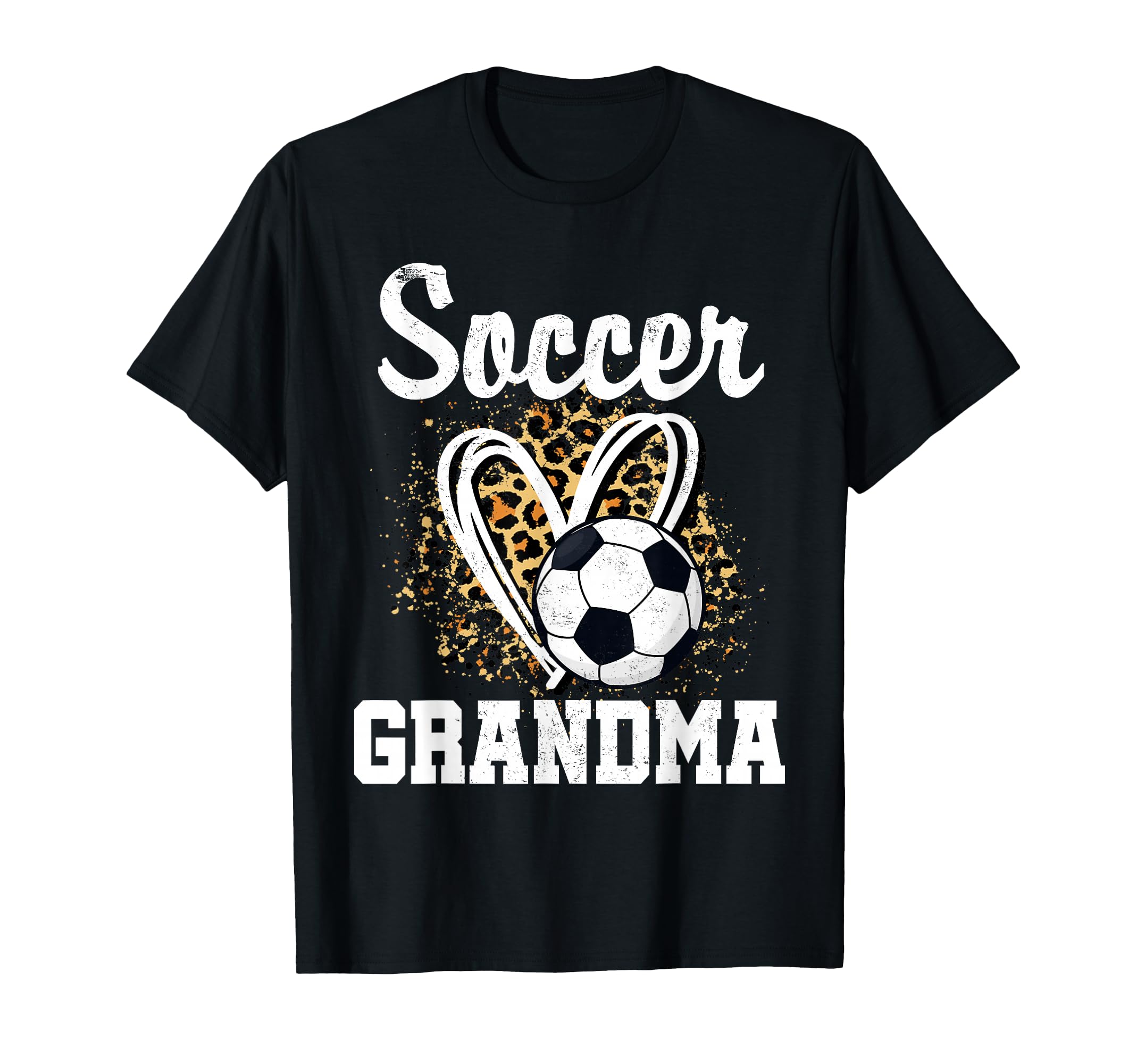 Soccer Grandma Leopard Heart Soccer Hoodie - Fun Novelty Design for Adults - T-Shirt, Sweatshirt, Hoodie