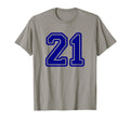 Number 21 Sport Blue Varsity Number 21 T-Shirt - Graphic Print Men Women - T-Shirt, Sweatshirt, Hoodie