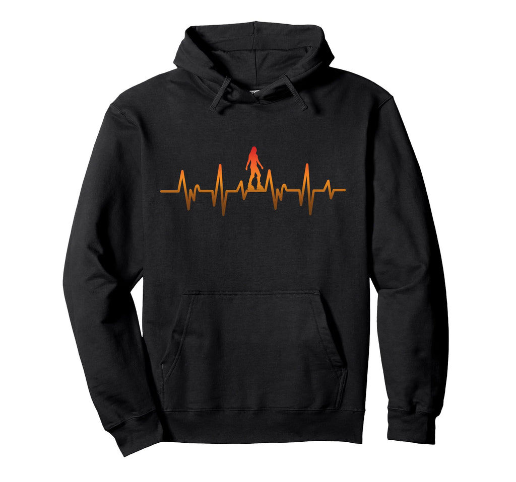 Roller Skating Skate Heartbeat Hoodie - Fun Novelty Design Men Women - T-Shirt, Sweatshirt, Hoodie