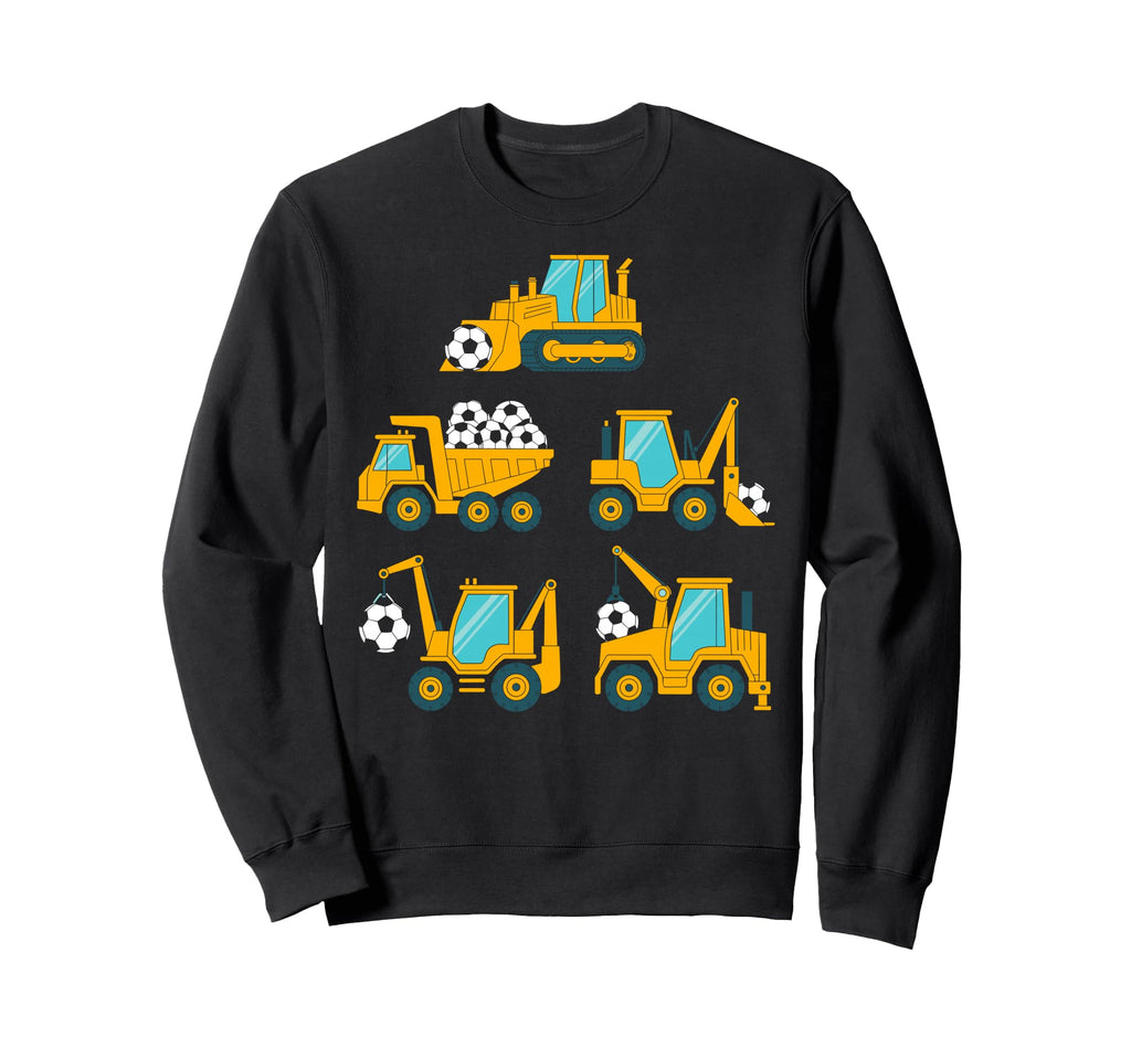 Construction Trucks Carrying Soccer Sweatshirt - Aesthetic Graphic Unisex - T-Shirt, Sweatshirt, Hoodie