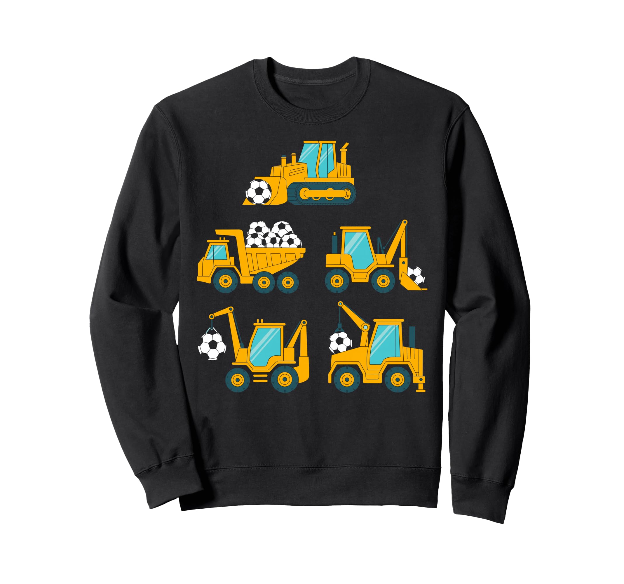 Construction Trucks Carrying Soccer Sweatshirt - Aesthetic Graphic Unisex - T-Shirt, Sweatshirt, Hoodie