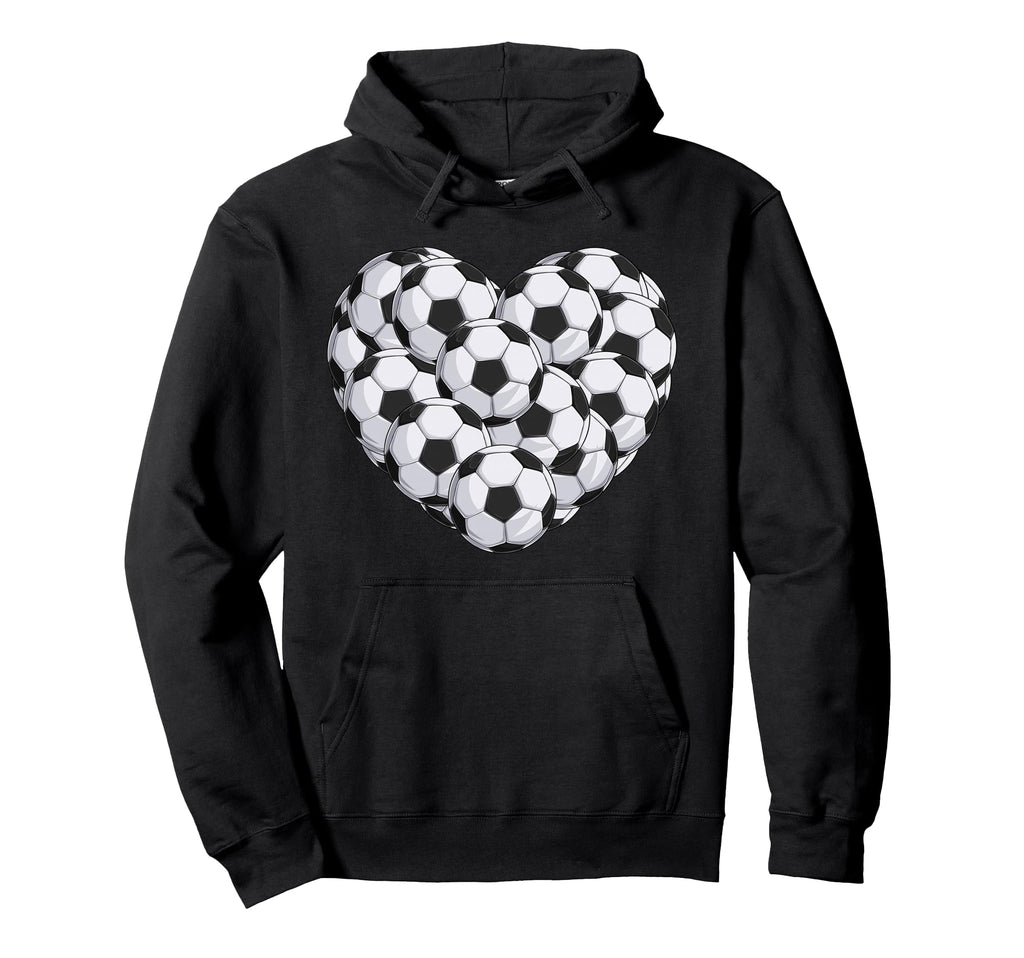 Heart Soccer Balls Hoodie - Novelty Apparel Unisex - T-Shirt, Sweatshirt, Hoodie