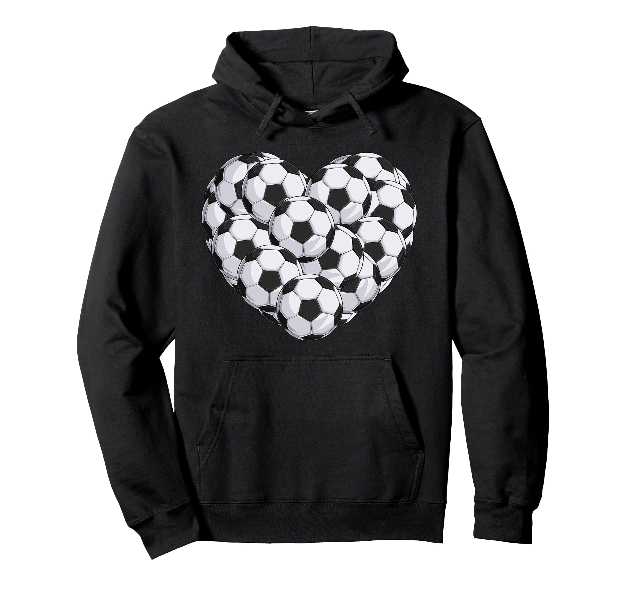 Heart Soccer Balls Hoodie - Novelty Apparel Unisex - T-Shirt, Sweatshirt, Hoodie