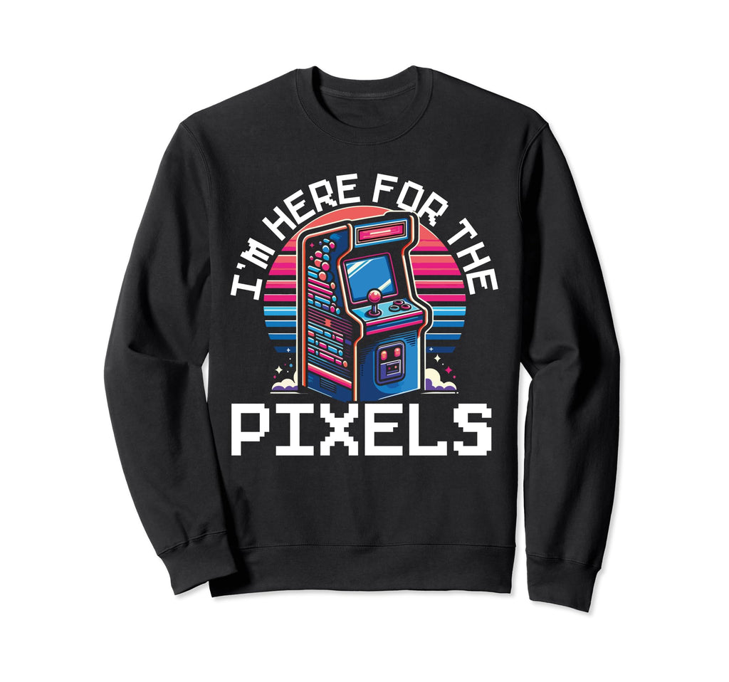80S Arcade Nostalgia Pixel Art Video Sweatshirt - Novelty Apparel Unisex - T-Shirt, Sweatshirt, Hoodie