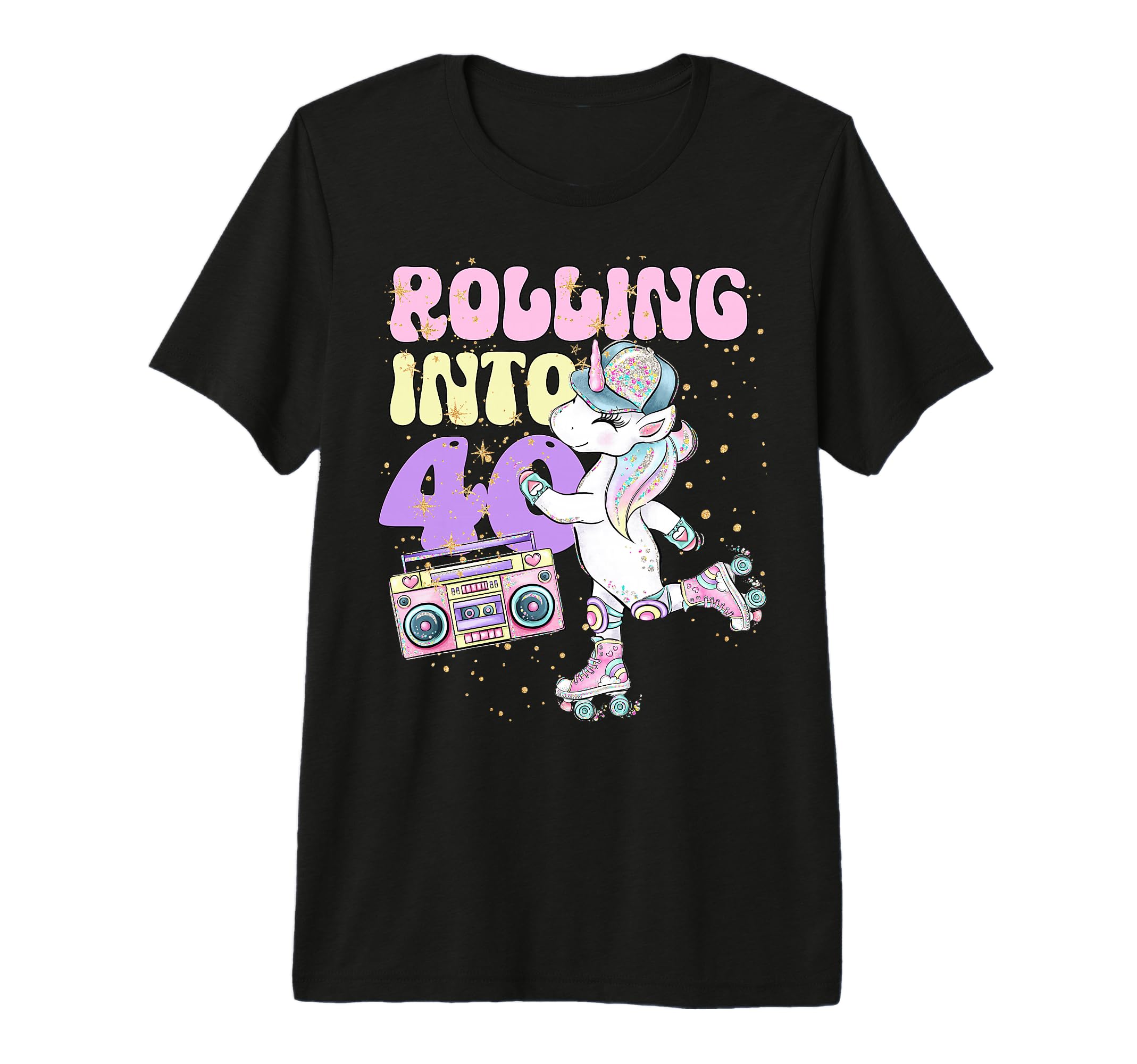 40Th Birthday Roller Skate Party Unicorn T-Shirt - Novelty Apparel Unisex - T-Shirt, Sweatshirt, Hoodie